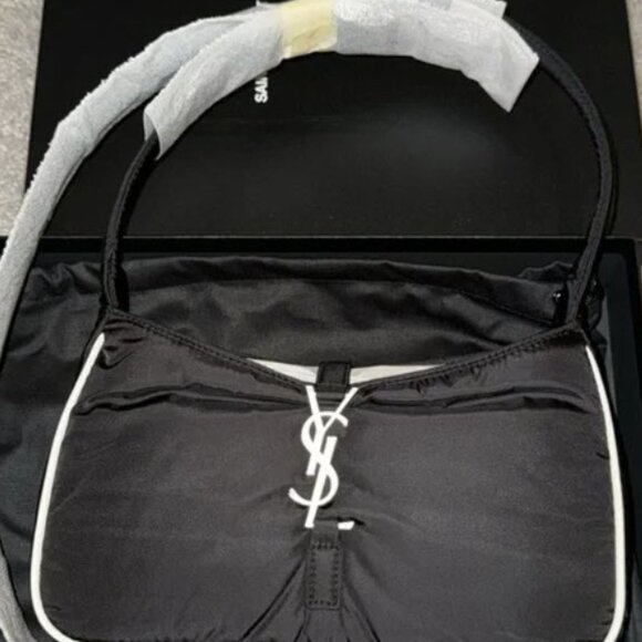 NWT YSL Saint Laurent Black Nylon Le 5 à 7 Shoulder Bag - Picture 6 of 10